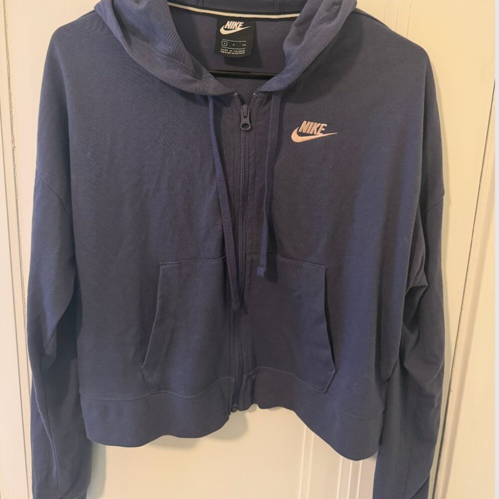 Nike Cropped Zip-Up Hoodie – Size Small